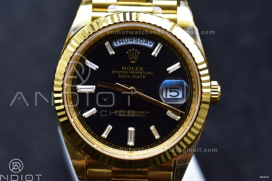 on (Gain THBF Date 1:1 Day Crystal Best 40 Dial Edition Weight) Black VR3255 Bracelet 228238 YG President 1120